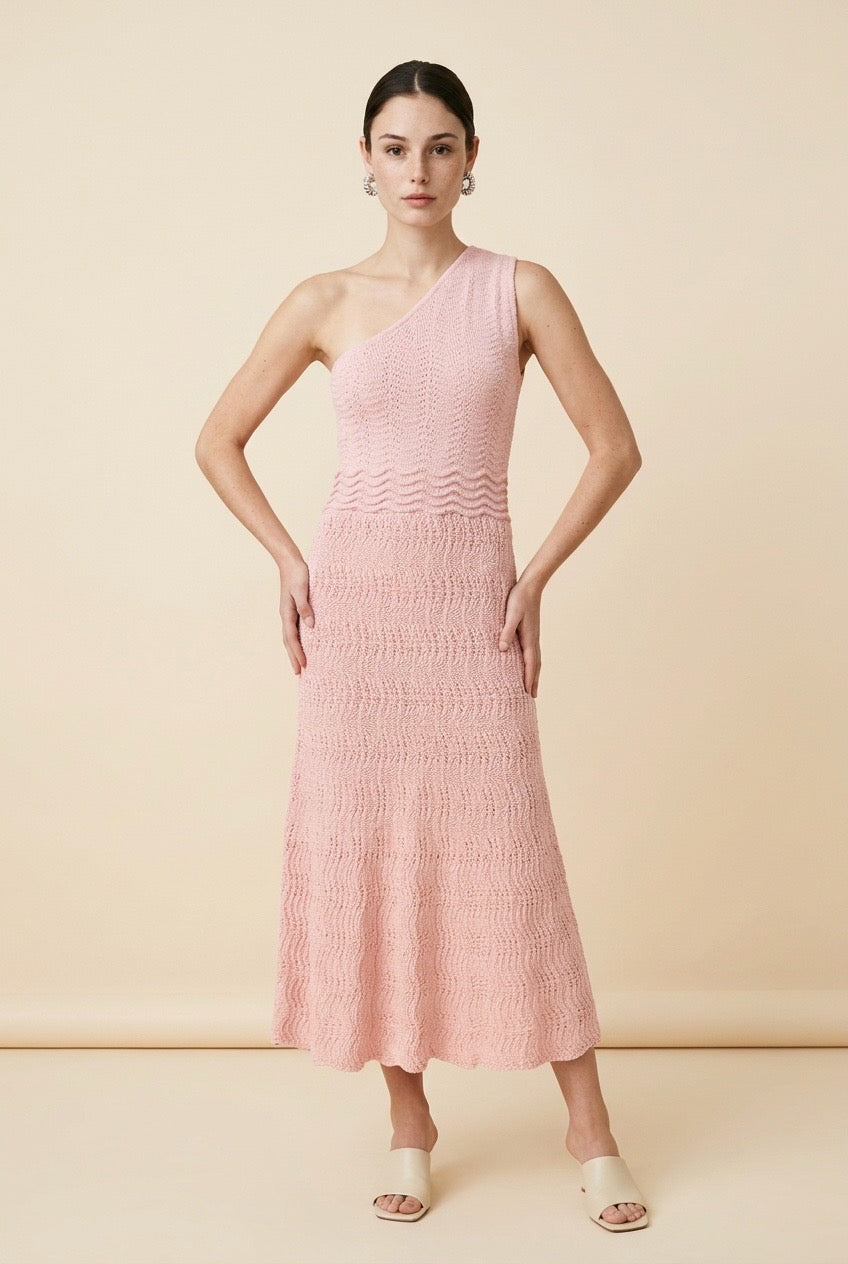 Riviera Baby Pink One-Shoulder Dress | Casa Maly