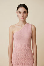 Riviera Baby Pink One-Shoulder Dress | Casa Maly