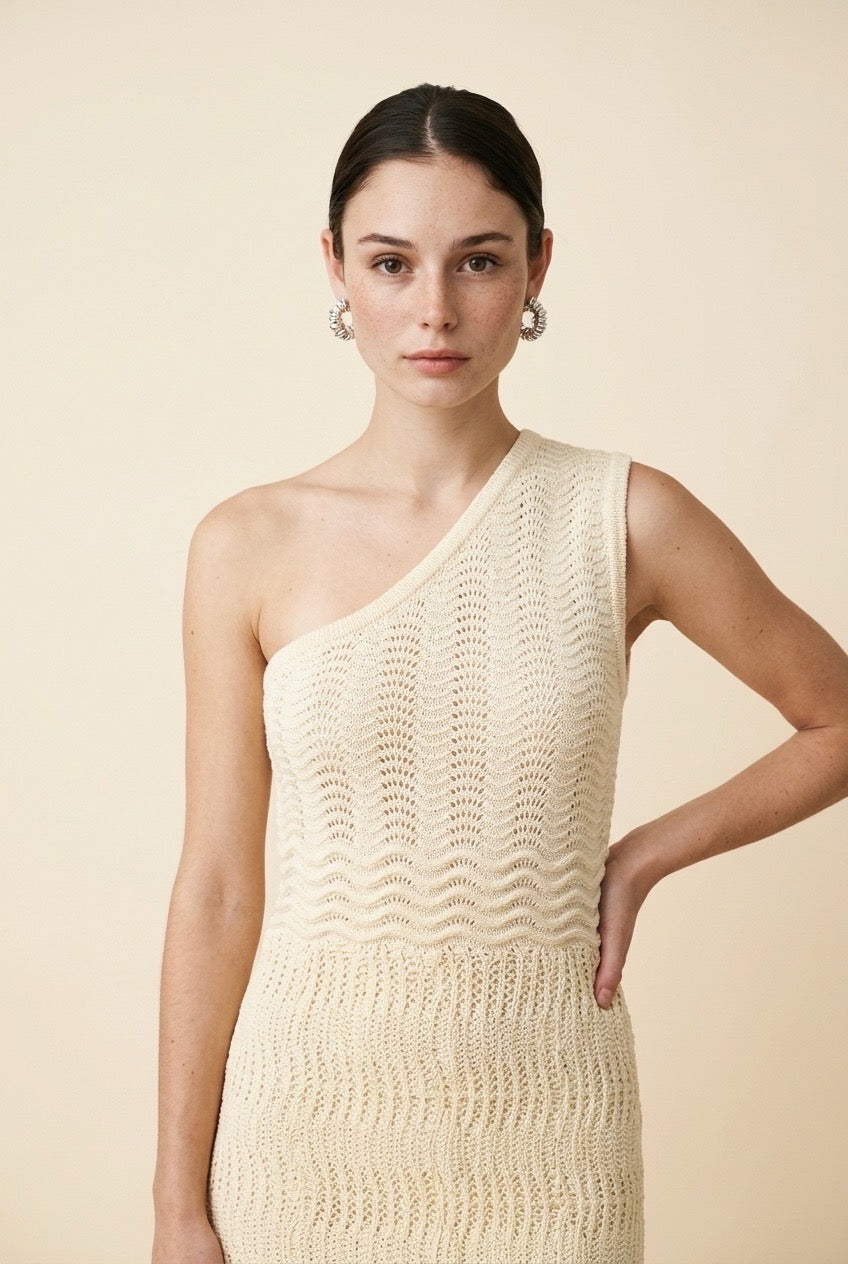 Riviera Baby Yellow One-Shoulder Dress | Casa Maly