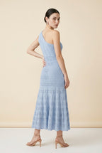 Riviera Baby Blue One-Shoulder Dress | Casa Maly