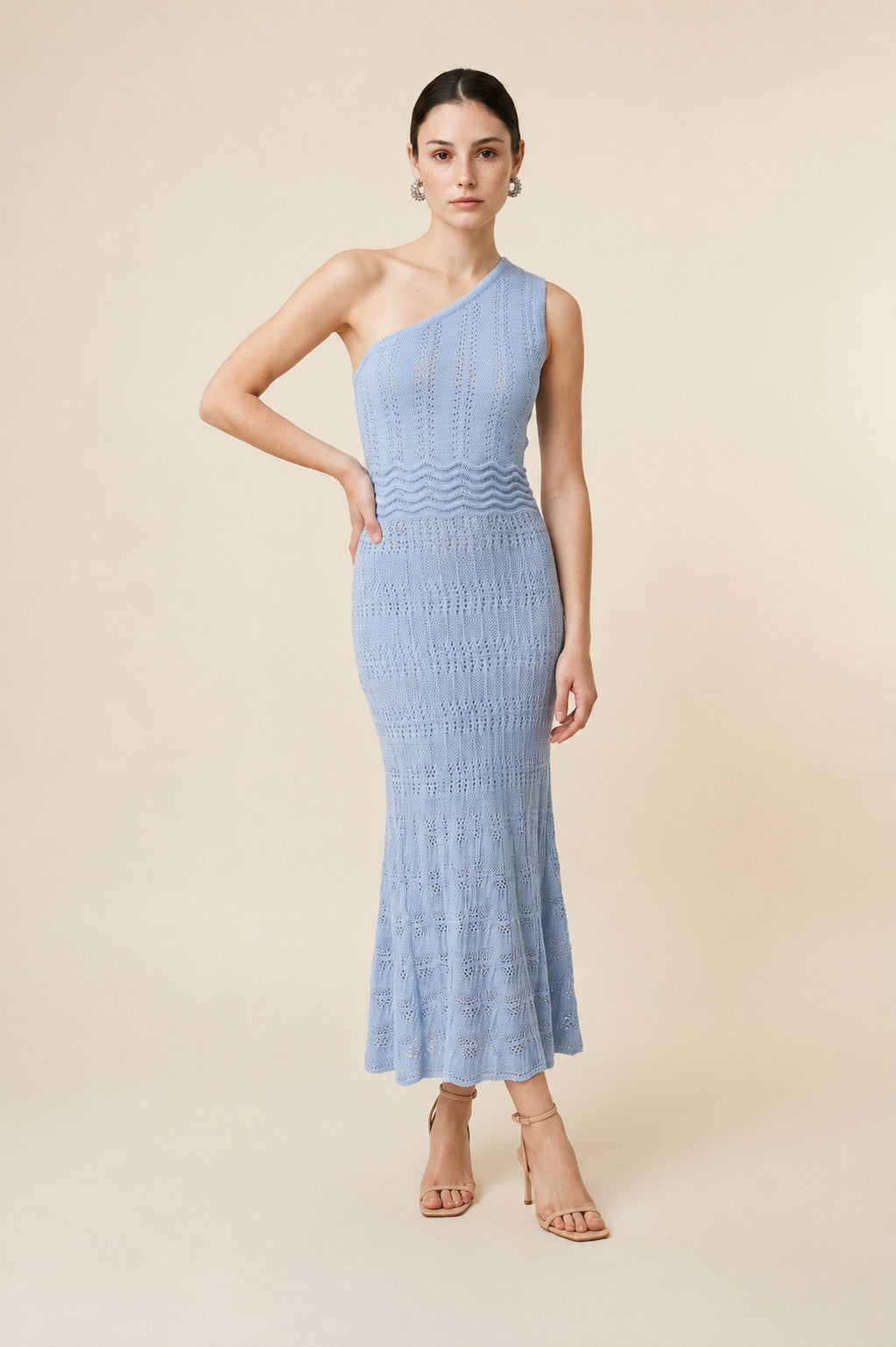 Riviera Baby Blue One-Shoulder Dress | Casa Maly
