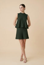 Olivia Blouse and Skirt Two-Piece Set in Olive | Casa Maly