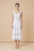 Baiao Multi-Blend Textured Knit Resort Dress in Off-White | Casa Maly