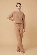 Relaxado Beige Viscose Fine-Knit Lounge Set | Casa Maly