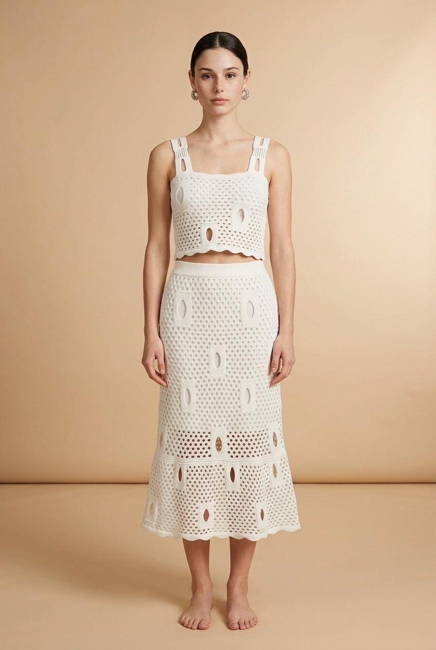 Set Sussy Off White Viscose Blend Set | Casa Maly