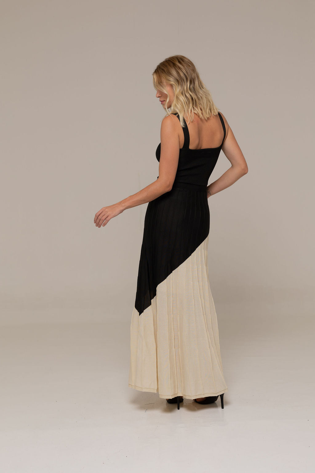 Monaco Textured Polypropylene Blend Knit Dress in Black | Casa Maly