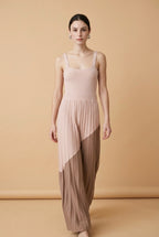 Monaco Textured Polypropylene Blend Knit Dress in Beige | Casa Maly