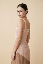 Monaco Textured Polypropylene Blend Knit Dress in Beige | Casa Maly