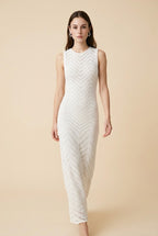 Annie Off-White Textured Knit Dress | Casa Maly