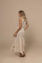 Set Trullo Beige Viscose Skirt Set | Casa Maly