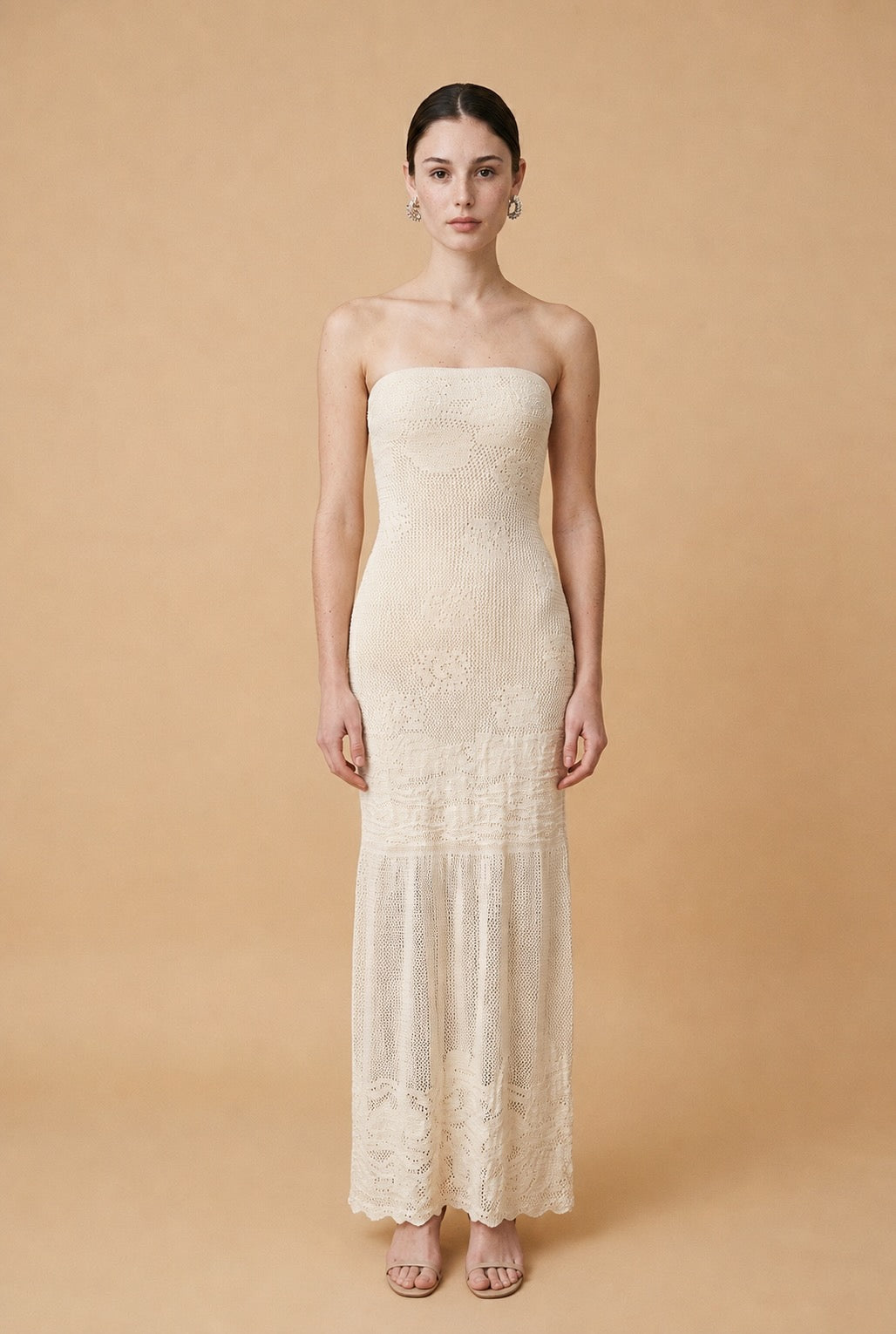 Aphrodite Beige Lightweight Knit Dress | Casa Maly