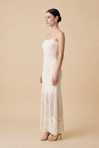 Aphrodite Beige Knit Resort Maxi Dress | Casa Maly