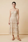 Carioca Lightweight Fluid Viscose Knit Dress in Beige | Casa Maly