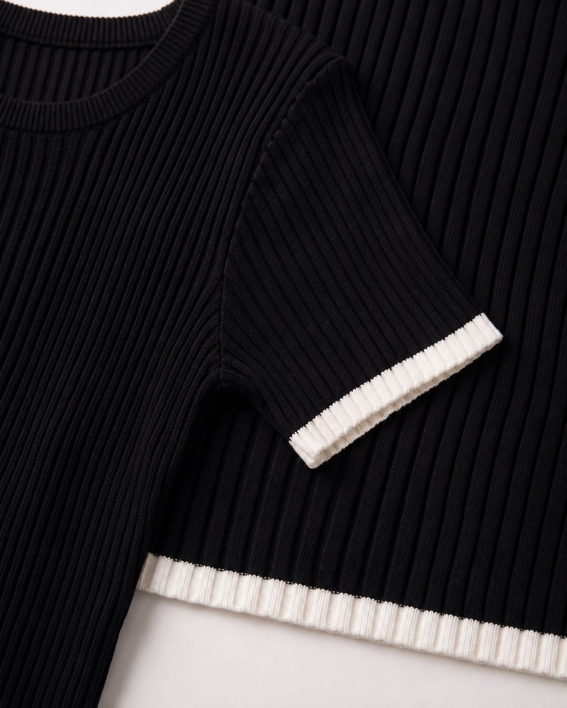 Black Ribbed Knit Midi Dress | Casa Maly
