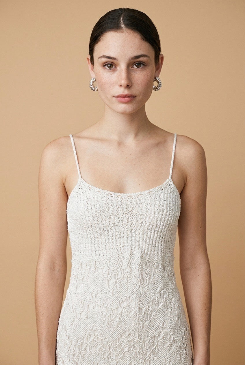Off White Knit Top & Midi Skirt Set | Casa Maly