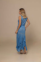 Set Trullo Light Blue Viscose Skirt Set | Casa Maly