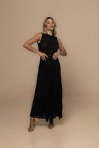 Set Trullo Black Viscose Skirt Set | Casa Maly