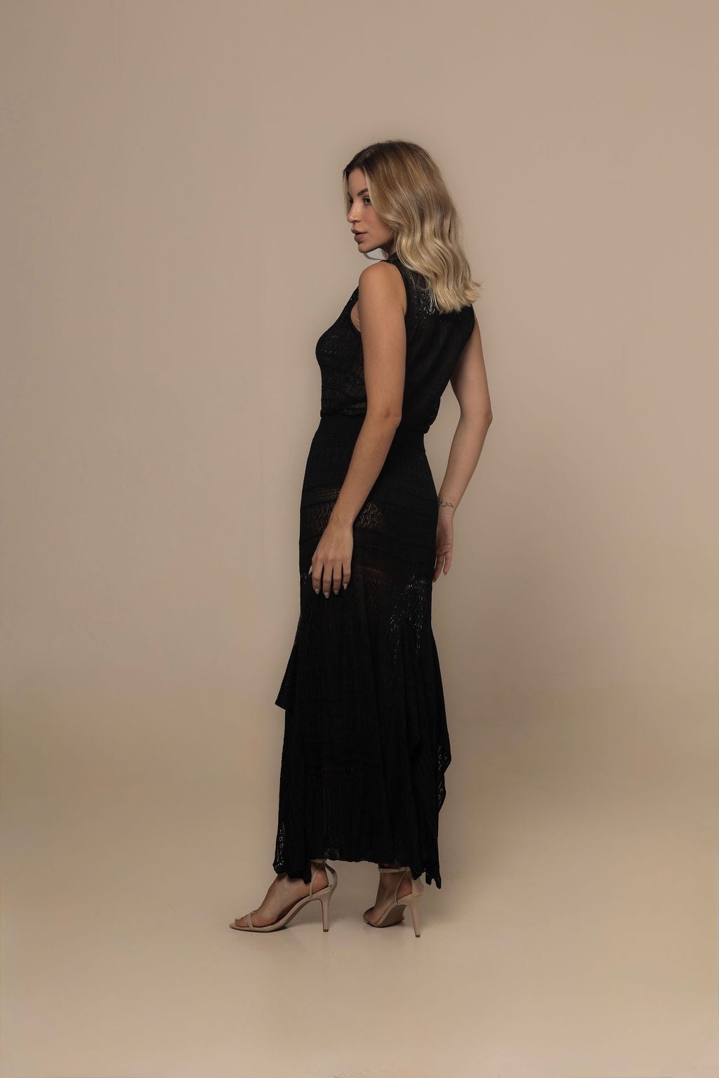 Set Trullo Black Viscose Skirt Set | Casa Maly