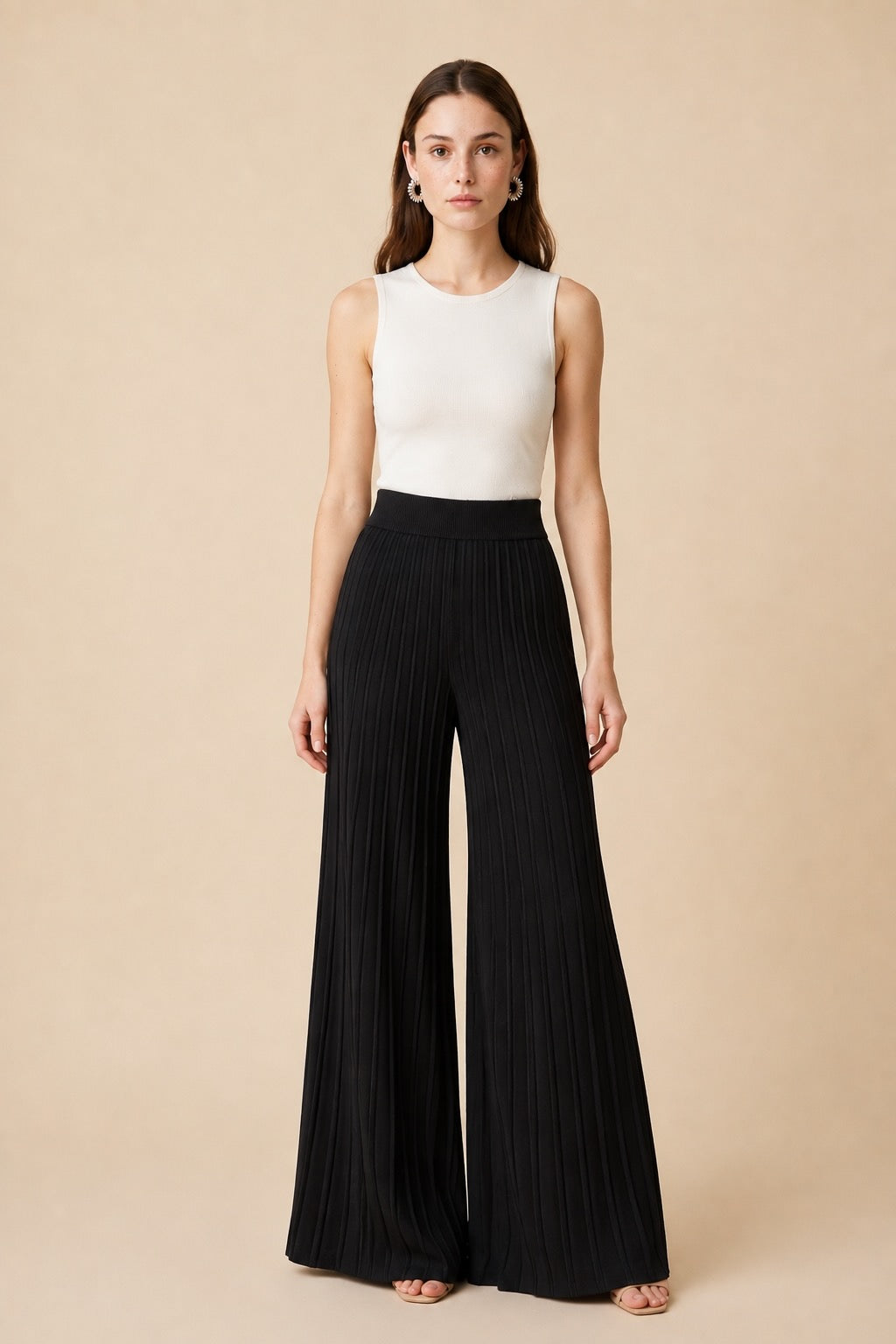 Samba Black Acrylic Knit Pant | Casa Maly