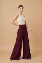 Samba Burgundy Acrylic Knit Pant | Casa Maly