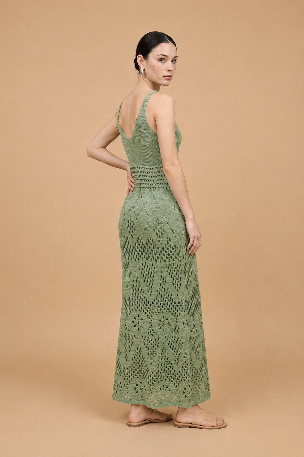 Serena Green Tejido Dress | Casa Maly