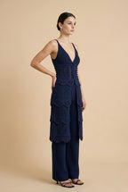 Front view of the women's Ostuni Set in navy One Size by Casa Maly