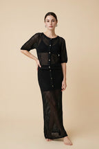 Praia Mayan Black Open-Stitch Knit Set | Casa Maly