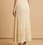 Sevilla Yellow Geometric Open-Knit V-Neck Dress | Casa Maly