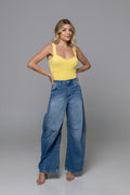 Coquette Textured Acrylic Knit Top in Yellow | Casa Maly