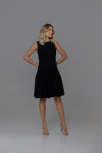 Amina Black Lined Knit Midi Dress | Casa Maly