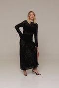 Vanessa Black Polyester Elegant Dress | Casa Maly