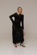 Vanessa Black Polyester Elegant Dress | Casa Maly