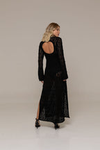 Vanessa Black Polyester Elegant Dress | Casa Maly